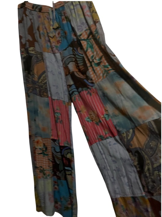 no brand Pants - Boho Wide-Leg Patchwork Print Palazzo Pants - Multicolor